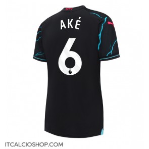 Manchester City Nathan Ake #6 Terza Maglia Femmina 2023-24 Manica Corta